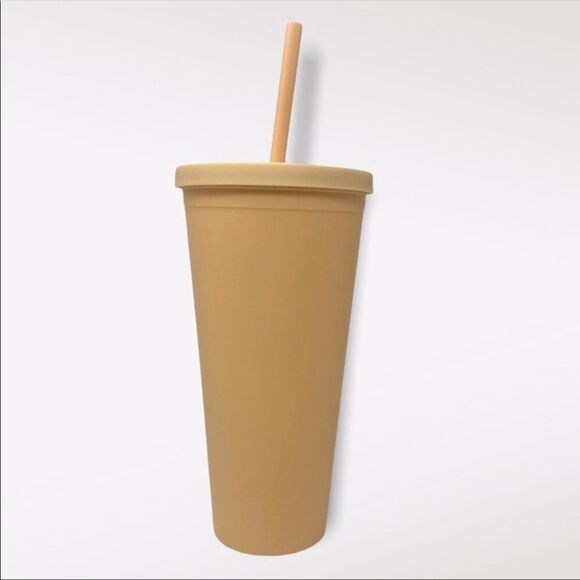 🆕 STRATA | Cream Matte Tumbler With Straw - Picture 1 of 4